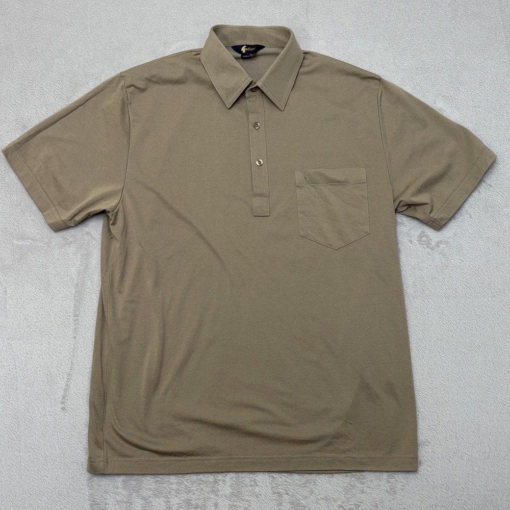 Gabicci Cotton Blend Brown Polo Large logo pocket